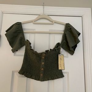 Vintage Havana Smocked Crop Top